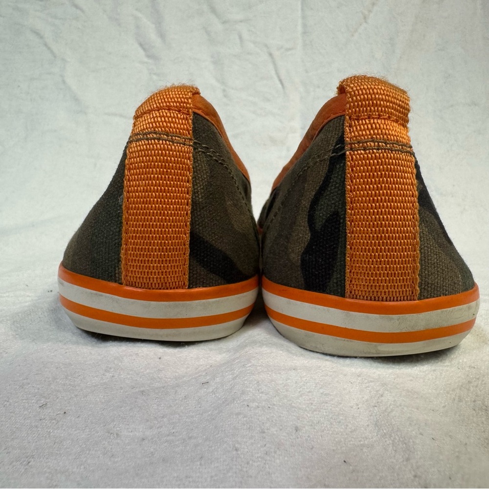 Tory Burch Reva Camouflage and Orange Loafers - Picture 9 of 14